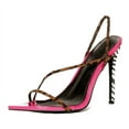 thumbnail image 2 of Cape Robbin Undressed Animal Strappy Open Toe Stiletto Single Sole Mule Sandals (Animal, 6), 2 of 3
