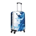 thumbnail image 3 of Uemuo Blue White Fluid Art Printed Washable Luggage Cover - Fashion Suitcase Protector Fits 18-32 Inch Luggage -X-Large, 3 of 9