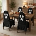 thumbnail image 3 of Halloween Chair Covers, Black Ghost Print Stretch Slipcovers for Dining and Office Chairs, Washable Party Decorations for Home Restaurant Cafe, 3 of 5