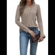 thumbnail image 1 of Suéter de Mujer con Cuello en V y Larga, Tops de Otoño, Ropa Informal de Moda Caqui XXL, 1 of 7