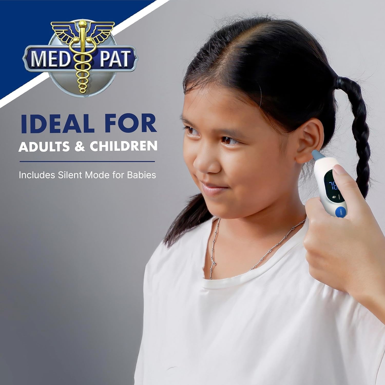 Med-Pat TH-1 Digital Infrared Ear and Forehead Thermometer, White