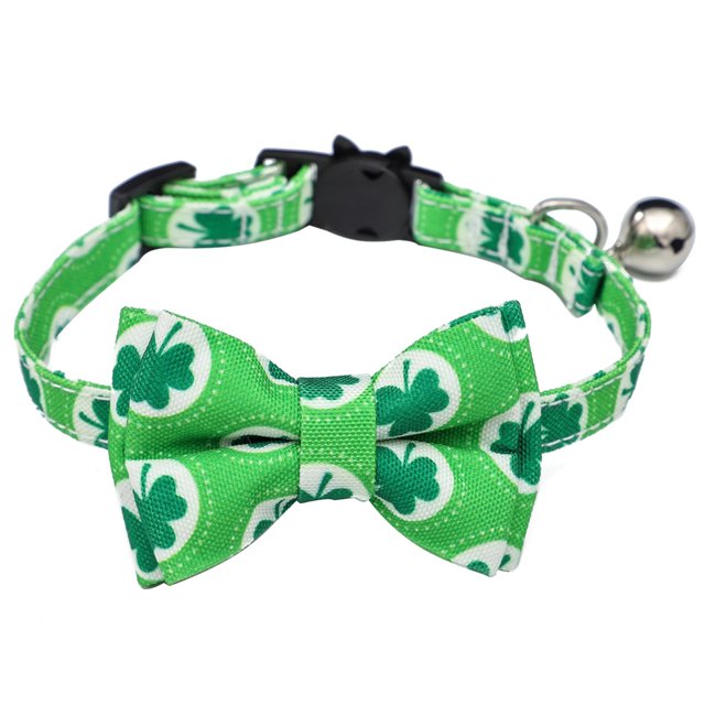 Nuevo estilo Irlanda Festival El gato Collar Bow Saint Patrick's