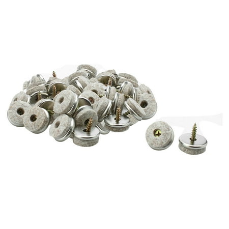 Screw Felt Glider Furniture Pads Diy Leg Feet Protector 22mm 7 8 Dia 35pcs