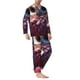 thumbnail image 2 of Balery Cute Flower Owl Pijama para Hombre de Dos Piezas con Manga Larga, Conjunto de Dormir y Descanso Suave con Bolsillos-Small, 2 of 7