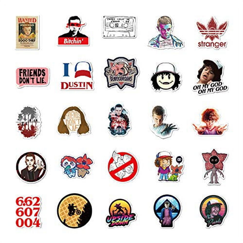  100 Pcs Stranger Thing Stickers Pack, Waterproof Vinyl US TV  Stickers for Water Bottle, Laptop, Skateboard, Helmet, Car Decals, Perfect  Gifts for Kids,Teens, Adults (100) : Electronics