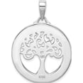 thumbnail image 3 of Sterling Silver Rhodium-Plated Created Opal Circle With Tree Pendant Made In China qp5130, 3 of 5