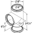 thumbnail image 2 of Shasta Vent 6 Inch Three Way Ducting Tee with Cap 6A-T 8in, 2 of 8