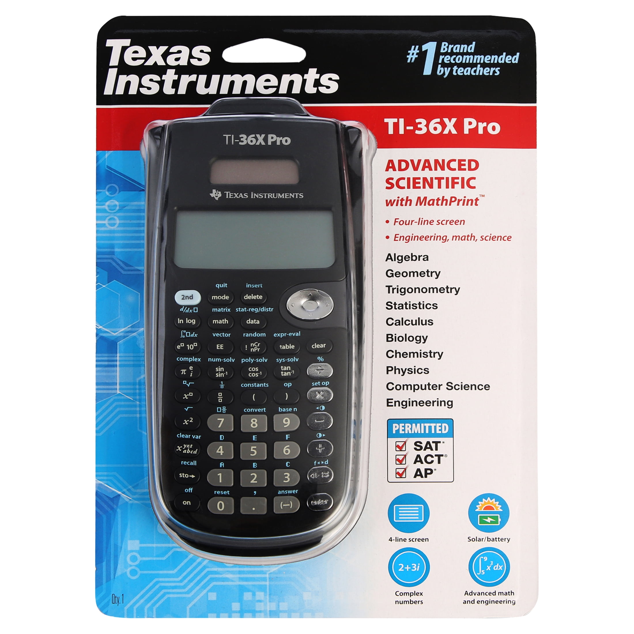 Texas Instruments TI-36X PRO Scientific Calculator Solar Powered 