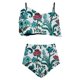 thumbnail image 3 of Bikini de Mujer Trajes de Baño Bikini con Ruffles Conjunto con Sujetador Acolchado Extraíble, Pantalones Cortos de Cintura Alta para la Playa, 3 of 5