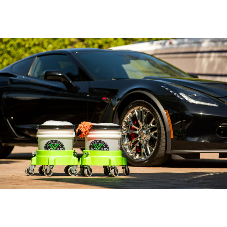 Liquid X Bucket Dolly Lime Green - 3 Casters - LiquidX Car Care