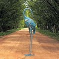 thumbnail image 4 of 34 Inch Crane Statue for Garden Decor, Standing Heron Statue Garden Sculpture, Metal Bird Statue Yard Art for Backyard, Patio, Pool, Lawn, Cyan, 4 of 7