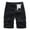 Black, variant on VSSSJ Mens Hiking Cargo Shorts Loose Fit Solid Color Elastic Waist Button Zipper Short Pants with Multi-Pockets Relaxed Summer Five Point Shorts Black XXXL