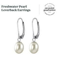 thumbnail image 6 of Kezef Sterling Silver Leverback Pearl Earrings for Women, Handpicked 7-8mm Freshwater Cultured Cream White Pearls, 6 of 7