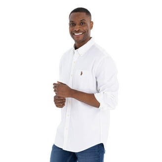van heusen men's regular fit oxford button down collar dress shirt, white,  3x-large - Walmart.com
