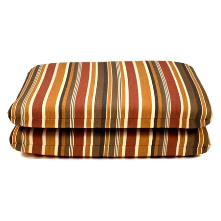 Casual Cushion Sunbrella Brannon Redwood Striped 20 X 18 In Outdoor Casual Cushion Sunbrella Brannon Redwood Striped 20 X 18 In Outdoor Seat Pad Set Of 2