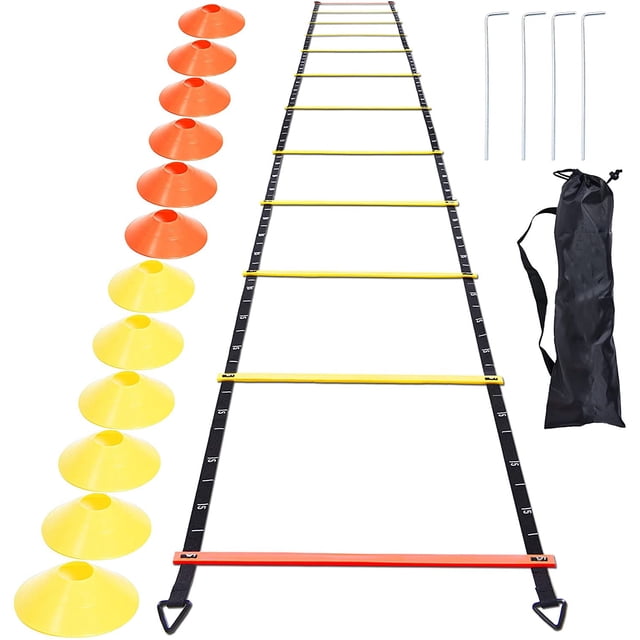 Agility Ladder - Agility Speed And Balance Training Ladder For Soccer Basketball Boxing Softball Footwork Sports Agility Training With Scale And Carry Bag, 20Ft 12 Rung