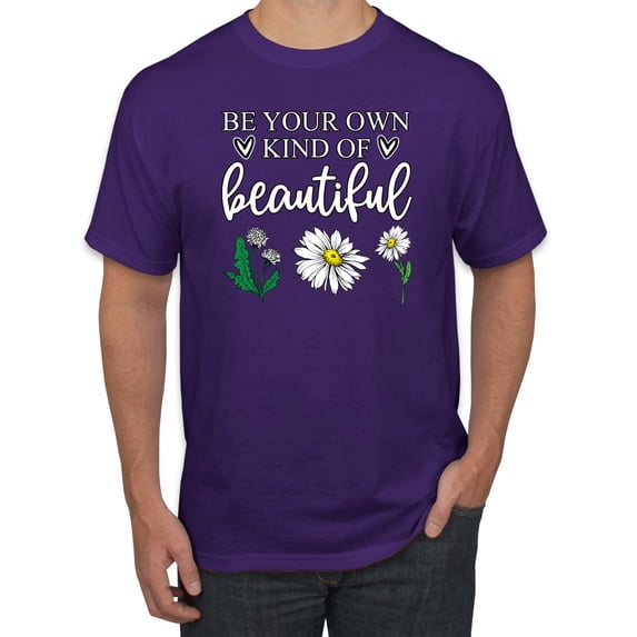 Wild Bobby, Be Your Own Kind of Beautiful Inspirational, Pop Culture, Men Graphic Tee, Purple, 5XL