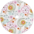 thumbnail image 1 of FMSHPON Colourful Flowers Xmas Christmas Tree Skirt Stand Mat for Holiday Party Decoration Indoor Outdoor 36 inches, 1 of 6