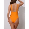 thumbnail image 3 of DARING DIVA Women's Deep V Plunge Monokini Backless Bikini Set X-Large Orange, 3 of 6