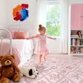 thumbnail image 2 of Pink Rug for Bedroom Girls, 5x7 Washable Rug for Floral Nursery Decor, Cute Soft Low-Pile Non Slip Indoor Floor Carpet for Baby Kids Room Playroom Living Room Dorm, 2 of 8