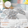 thumbnail image 2 of 3 Piece Teal Blue Grey Geometric Duvet Cover Set Full Size, Microfiber Comforter/Quilt Cover with Corner Ties and 2 Pillowcases, Morocco Abstract Art All Season Soft Bedding with Zipper Closure, 2 of 8