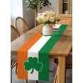 thumbnail image 5 of Irish Flag St. Patrick's Clovers Table Runner-36 Inch Long Lucky Green Leaves Table Runners Linen Burlap Tablerunner for Kitchen Dining Room Holiday Party, 5 of 9