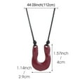 thumbnail image 3 of Long Leather Rope Necklace with U Pendant Two-Tone Alloy Charm for Stacked Jewelry Looks, 3 of 8