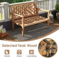 thumbnail image 6 of Costway 2-Person Outdoor Garden Bench with Comfy Armrests and Backrest Teak Wood, 6 of 10