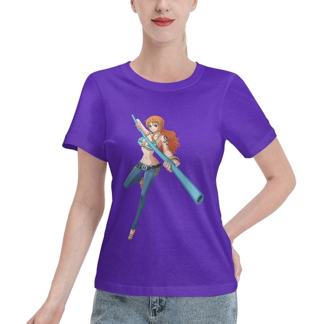 T-Shirt Basique à Manches Courtes pour Femme une Pièce Nami