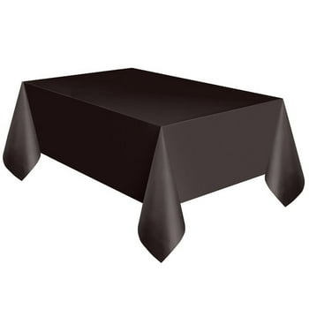Way To Celebrate! Plastic Party Tablecloths, 108 x 54in, Black, 3ct