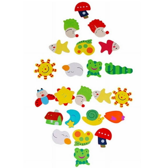 BETTERLIFE 12Pcs 1Set Kids Wooden Cartoon Animal Fridge Magnet Child .2025 T8U7
