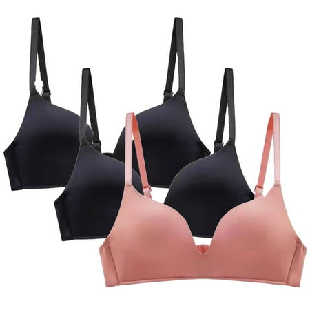 XFLWAM 3PCS Bra for Women s Wire Free Underwear Bra Everyday Comfy Bras Lift Support Push Up Seamless Bra No Underwire Bralettes