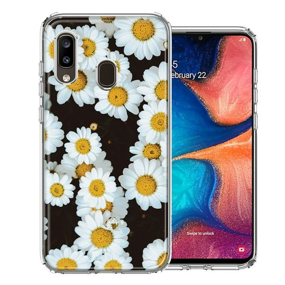 MUNDAZE For Samsung A20 Cute Daisy Flower Design Double Layer Phone Case Cover