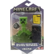 Minecraft Creeper Action Figure, 3.25-In, with 1 Build-A-Portal Piece & 1 Accessory