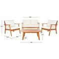 thumbnail image 4 of Safavieh Deacon 4-PieceWood/Polyester Outdoor Living Set in Natural/Beige, 4 of 12