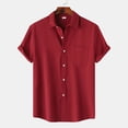 thumbnail image 6 of Hessimy Men's Hawaiian Shirt Short Sleeve Floral Button Down Shirts Tropical Holiday Beach Shirts,Floral(Wine,XXXL), 6 of 9