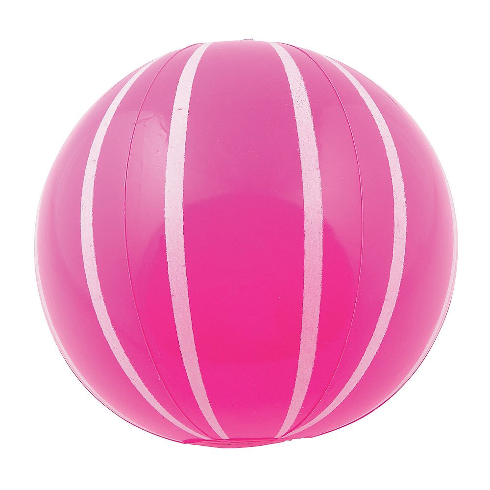 Pink Gid Striped Beach Ball 11" (1Pc) Toys 1 Piece