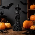 thumbnail image 5 of Halloween Witch Skull Ornament, Black Skeleton Witch Figurine Tabletop Decoration, Spooky Skull Figurine for Desk Shelf Mantel Party Home Decor, Halloween Holiday Ornament Gift, 5 of 6