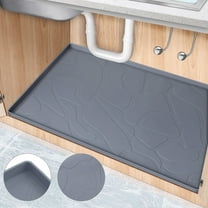 Livhil Under Sink Mat for Kitchen Waterproof, 34"x 22" Silicone Sink Mat Cabinet Liner for Bathroom, Under Sink Mat with Raised Edge, Under Sink Drip Tray Protector