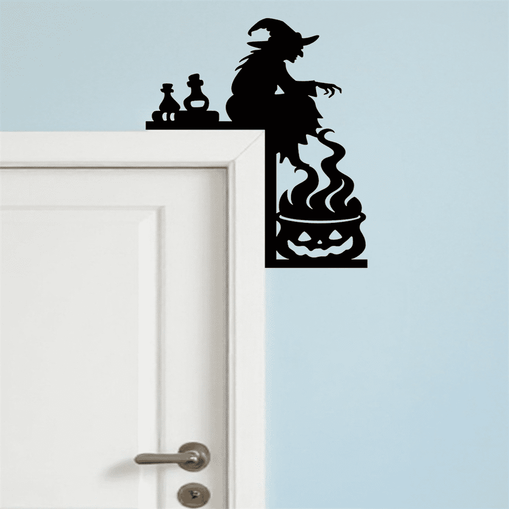 Gothic Witch Cauldron Iron Door Hanger Heavy Duty Wall Decor