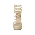 thumbnail image 6 of BLISSFUL STEP Women's Platform Espadrille Lace Up Wedge Heels Sandals Beige (Size 7.5), 6 of 6