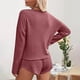 thumbnail image 4 of ICHUANYI Liquidación Conjunto casual de dos piezas de punto de manga corta para mujer Conjunto de pantalones cortos de cintura alta ICHUANYI WER202308173646, 4 of 6