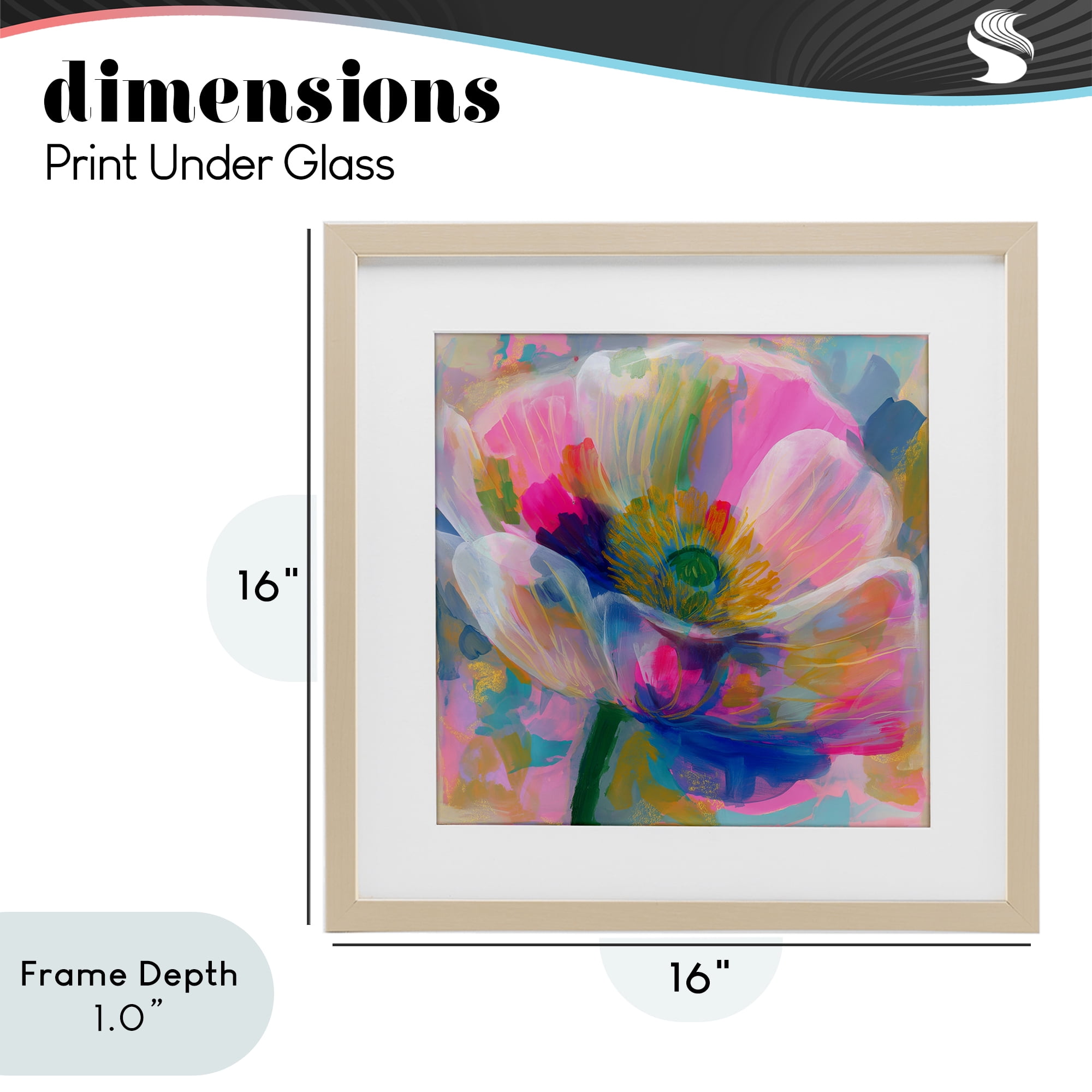 Stupell Industries Backlit Kaleidoscopic Poppy Birch Framed Print Under Glass, design by Chromatic Storm Studio