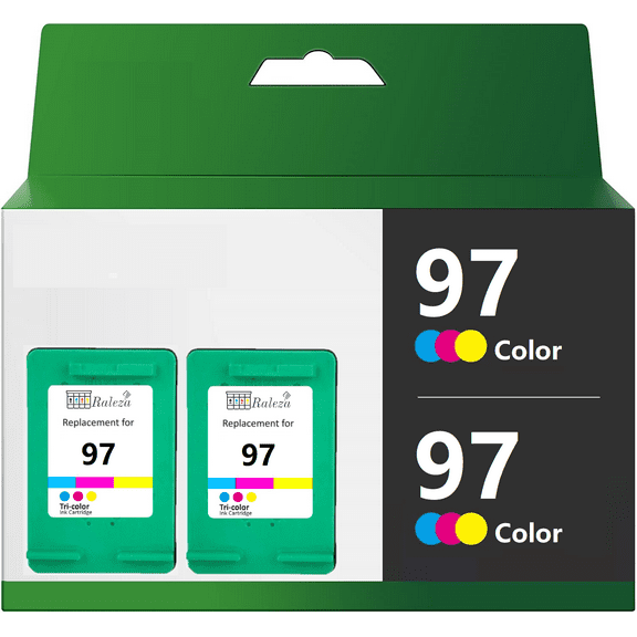 Compatible 97 High Yield Color Ink Cartridge Replacement for HP Officejet Deskjet 5740 6540 6620 Printer (2 Pack)