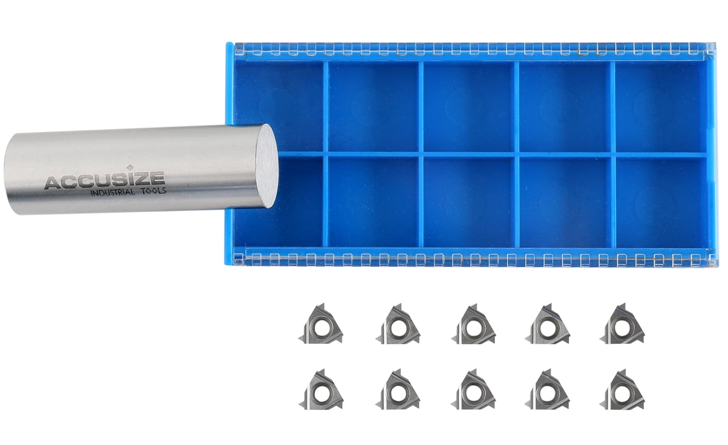 Accusize 11ER A60 Carbide Inserts, for External Threading Aluminum, 10 Pcs Set, 2600-0015x10