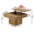 thumbnail image 6 of GUNAITO Lift Top Coffee Table with LED Lights, Modern Farmhouse Center Table with Storage, 31.5''Hx31.5''Wx19''D, Light Brown, 6 of 11