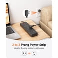 thumbnail image 6 of LENCENT Power Strip Surge Protector 2 Prong Extension Cords for Indoor 6ft, 2 to 3 Prong outlet plug Adapter,10 Outlets & 4 USB Ports, Wall Mountable, Ideal for Non-Grounded Outlets, 6 of 10