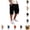 Black, variant on Mfakffe Cargo Shorts for Men Casual Lightweight Cotton Shorts Summer Classic Knee Length Short Pants Elastic Waist Wide Leg Trousers