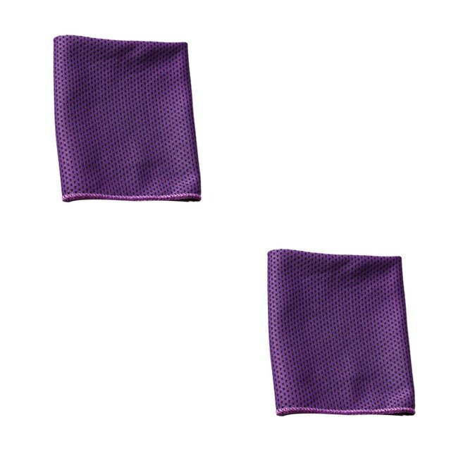 Eigraketly Toalla de hielo de refrigeración Deporte Transpirable Golpe de calor Toallas de secado rápido Suministros Toalla fría al aire libre Violeta 2piezas