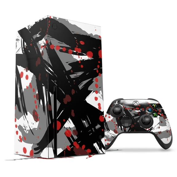 WraptorSkinz Skin Wrap compatible with the 2020 XBOX Series X Console and Controller Abstract 02 Red (XBOX NOT INCLUDED)